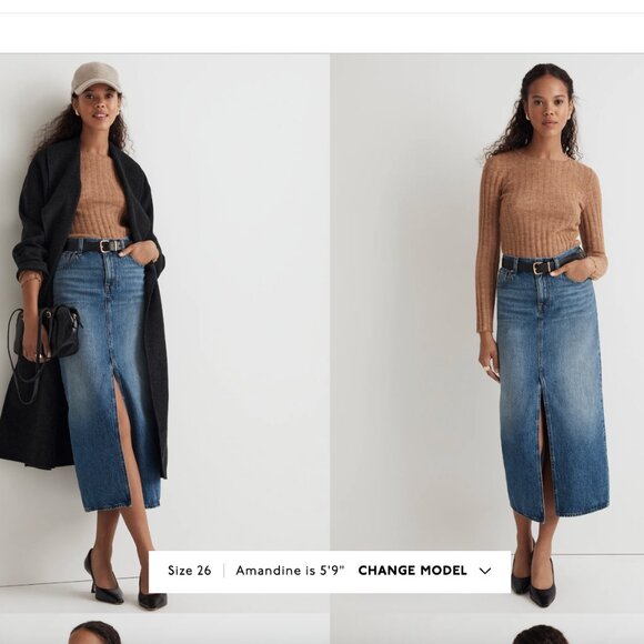 NWT NEW Madewell  Denim Mid-Rise Maxi Skirt in Pratt Wash in Size 27 - Picture 1 of 10